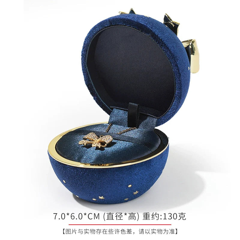 Romantic Spherical Bow-knot Jewelry Box for Ring and Necklace Shine of Diamond