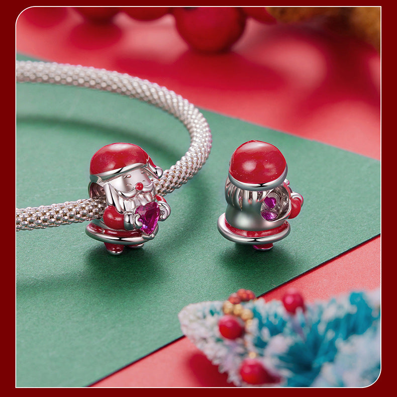 Christmas Themed 925 Sterling Silver Charms for Bracelets & Necklace Shine of Diamond