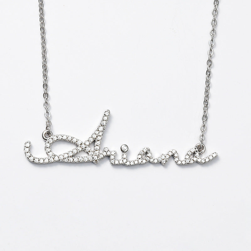 Personalized Full Pave Name Necklace in 925 Sterling Silver Shine of Diamond