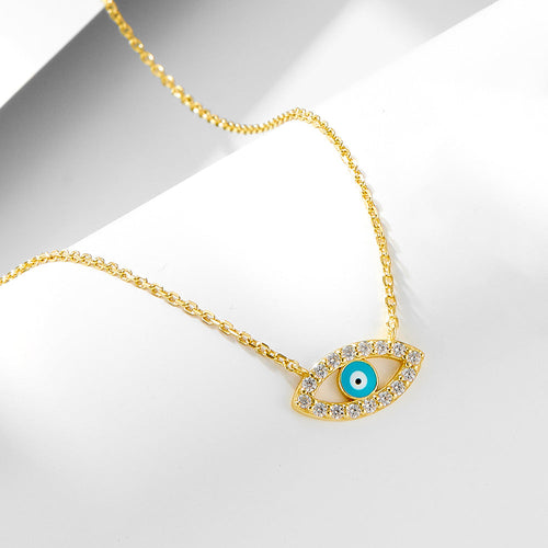 Evil Eye Design Sterling Silver Necklace Carly Jewelry