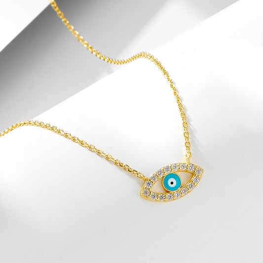 Evil Eye Design Sterling Silver Necklace Carly Jewelry