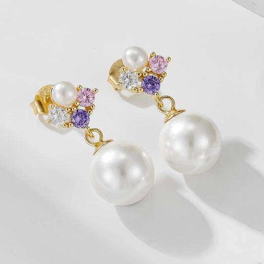 Elegant Pearls Sterling Silver Pendant Earrings Carly Jewelry