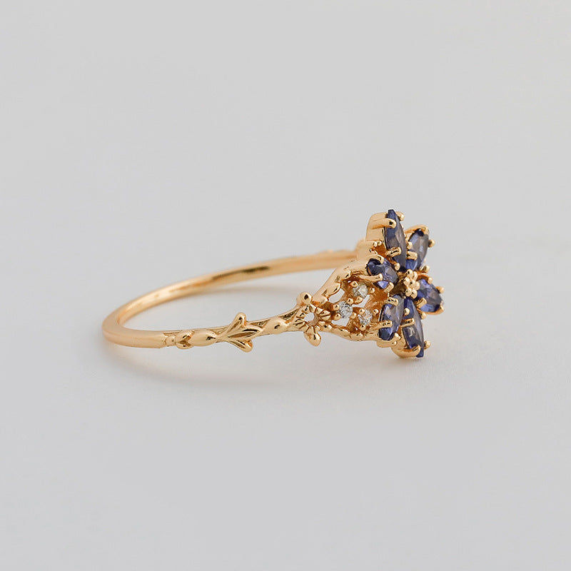 Flower Design 14K Gold Plated Ring Carly Jewelry