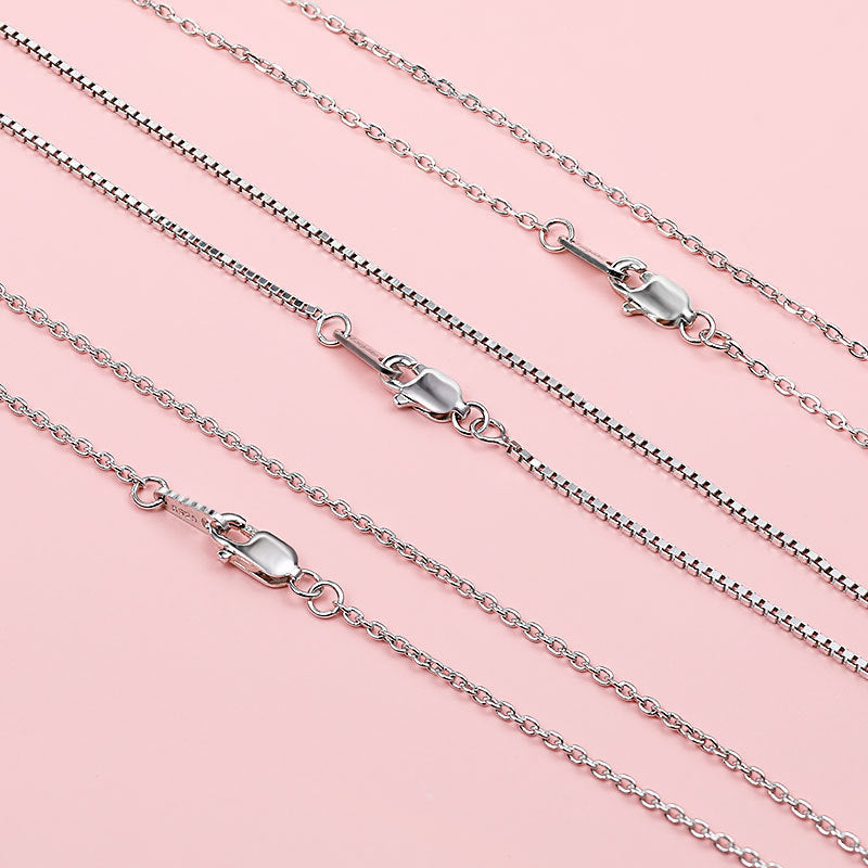 Simple Design Cross and Box Chain Sterling Silver Necklace Carly Jewelry