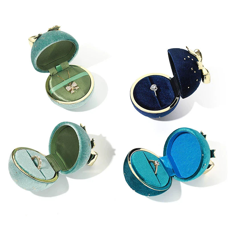 Romantic Spherical Bow-knot Jewelry Box for Ring and Necklace Shine of Diamond