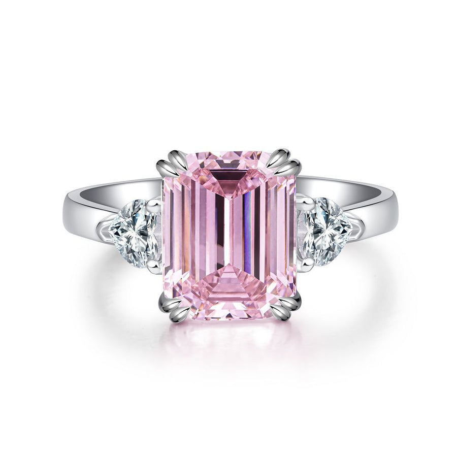 Pink Collection- Sterling Silver Engagement Ring Shine of Diamond