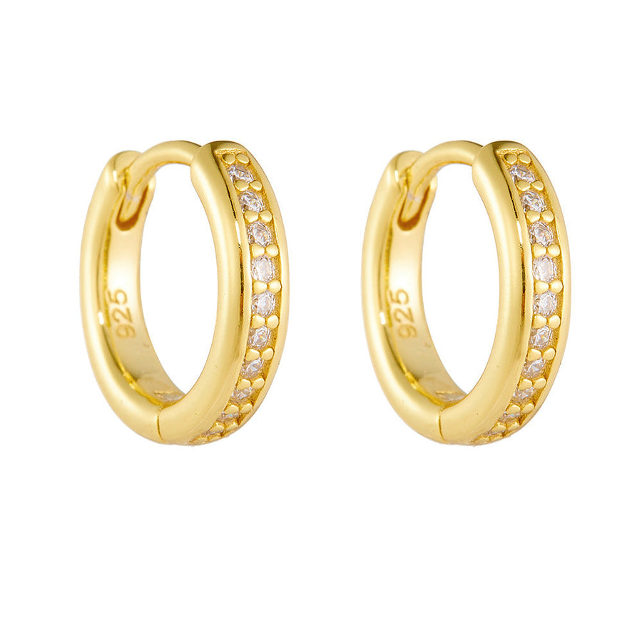 Classic Paved Sterling Silver Drop Earrings Shine of Diamond