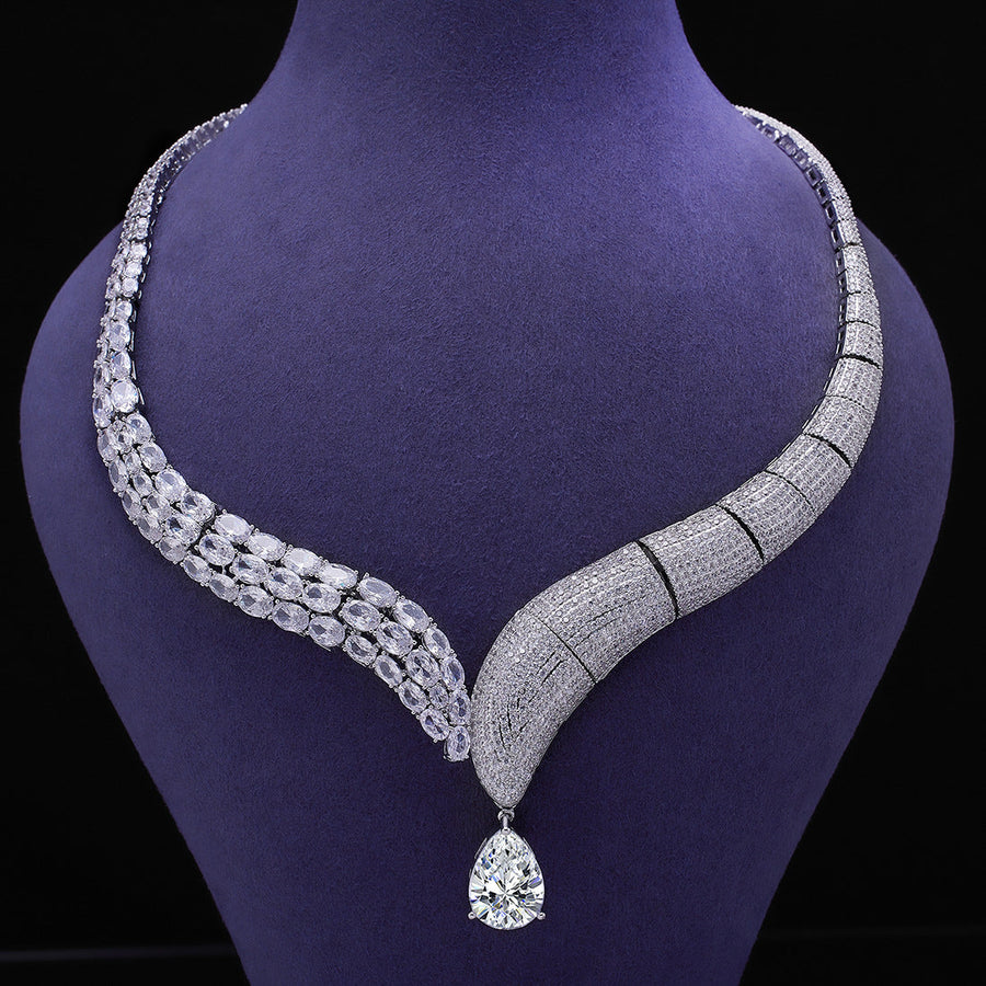 4 Pcs Jewelry Set Bridal Accessories Shine of Diamond