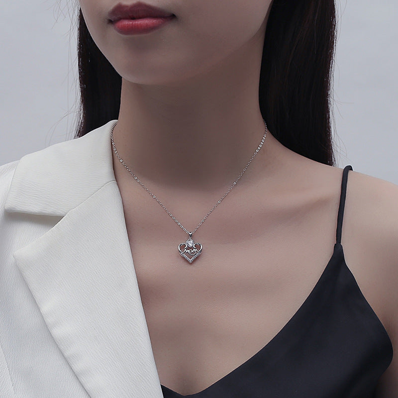 Special Gift Heart Pendant Necklace For Mom shine of diamond