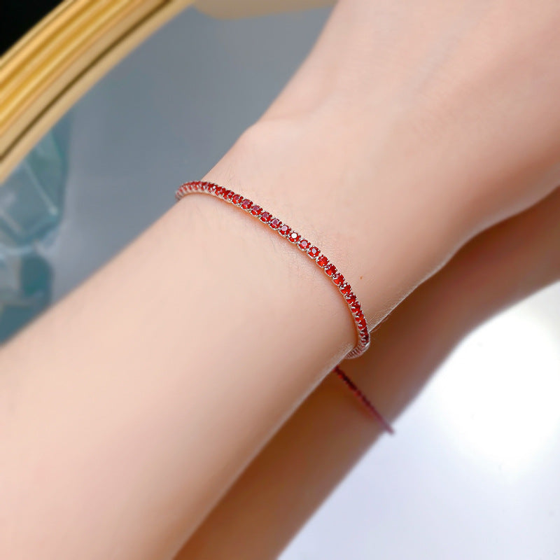 Women's Classic Multi-Color Tennis Bracelet in Sterling Silver Shineofdiamond