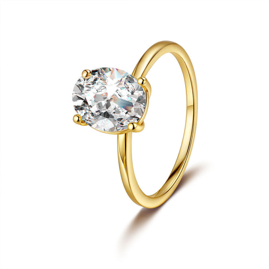 Timeless Oval Cut Sterling Silver Moissanite Engagement Ring Shine of Diamond