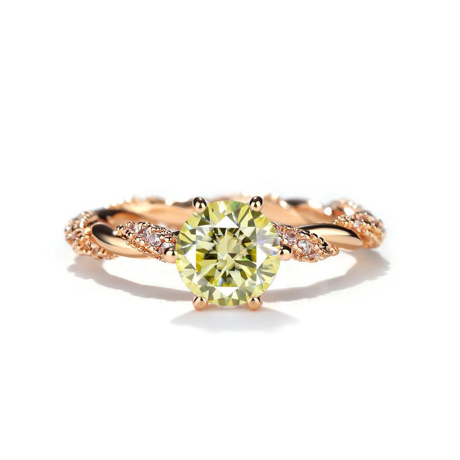 1 Carat Moissanite Twist Engagement Ring in Sterling Silver Shine of Diamond
