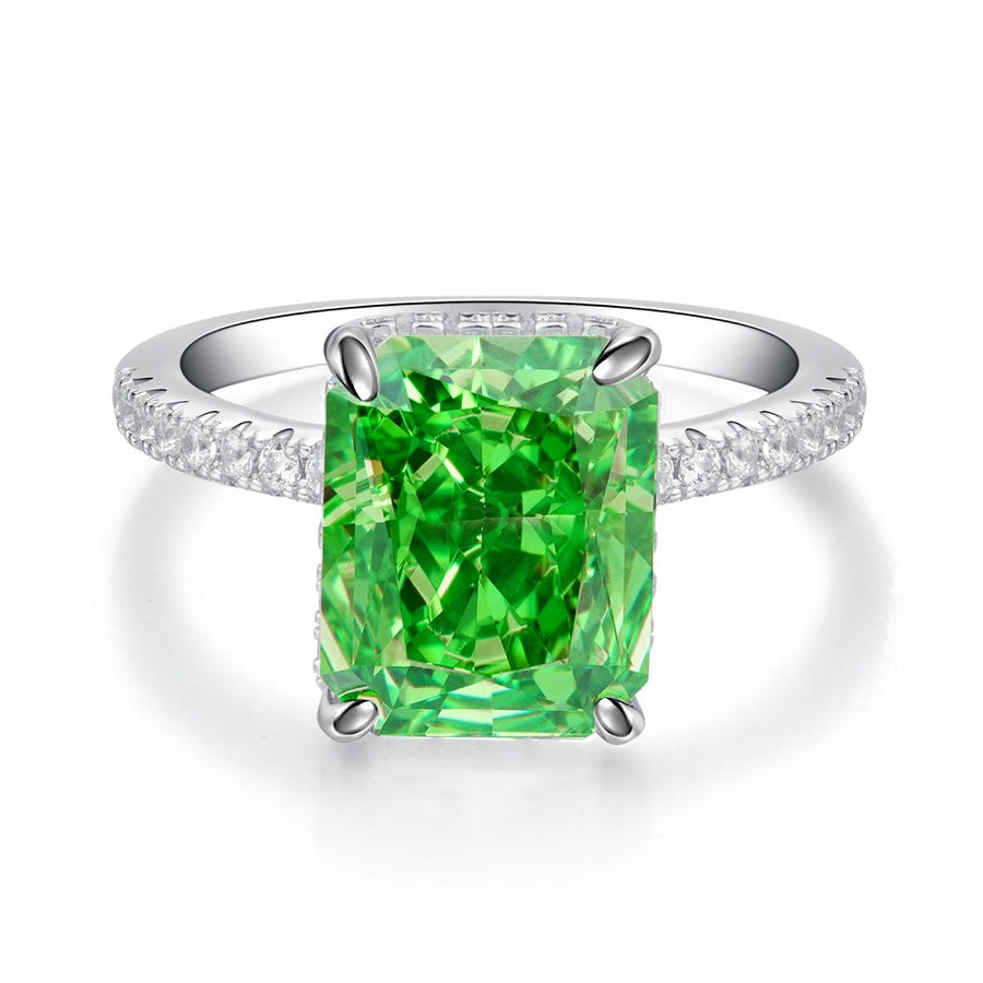 Green Collection Engagement Ring in Sterling Silver Shine of Diamond