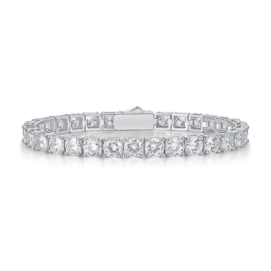 Classic Round Cut Moissanite Sterling Silver Tennis Bracelet shine of diamond