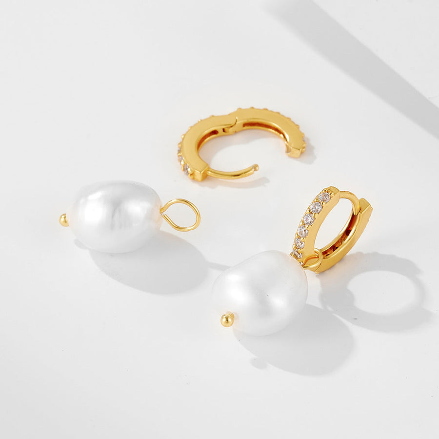 Irregular Baroque Natural Pearl Drop Earrings Carly Jewelry