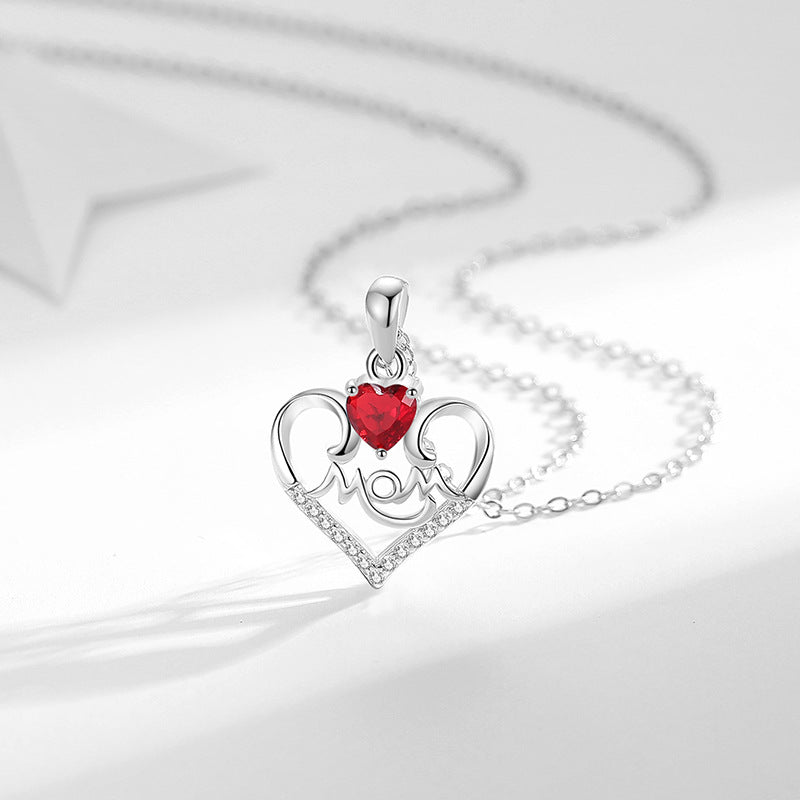 Special Gift Heart Pendant Necklace For Mom shine of diamond