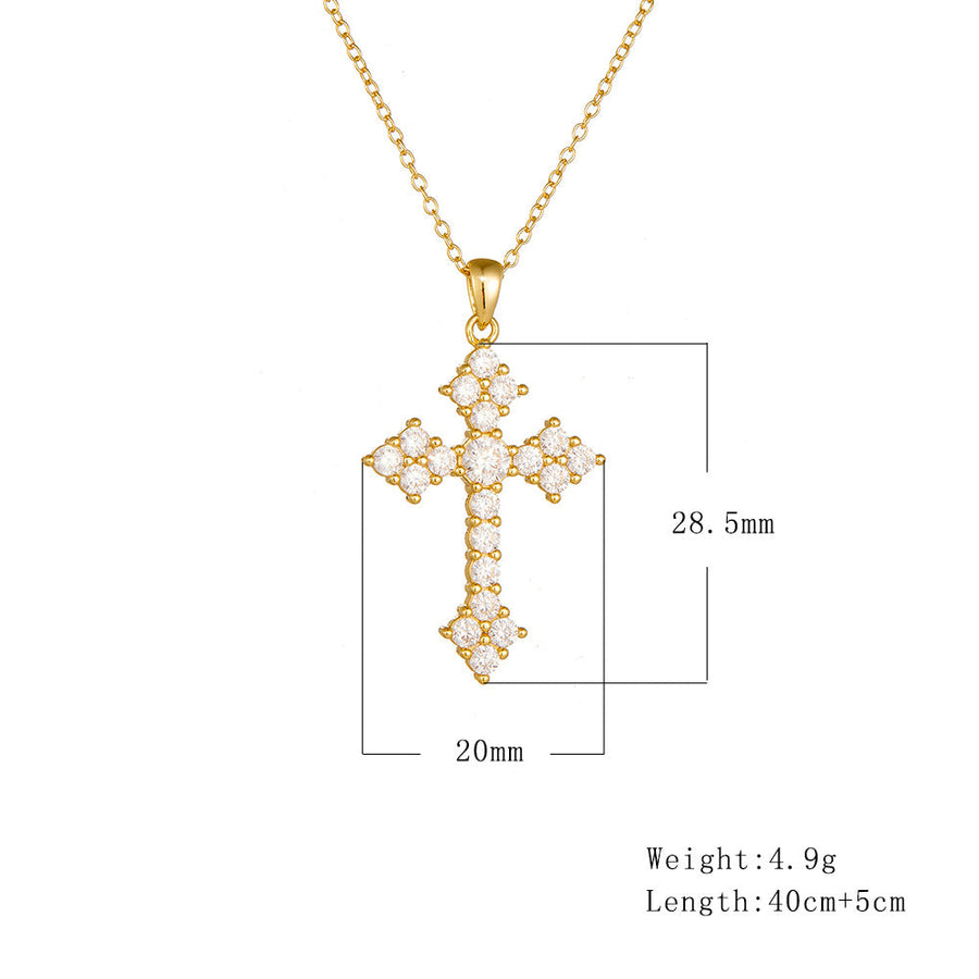 Stunning Cross Sterling Silver Pendant Necklace Shine of Diamond