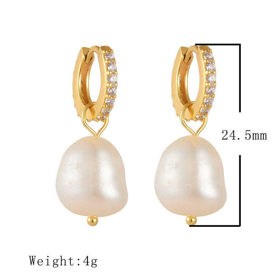 Irregular Baroque Natural Pearl Drop Earrings Carly Jewelry