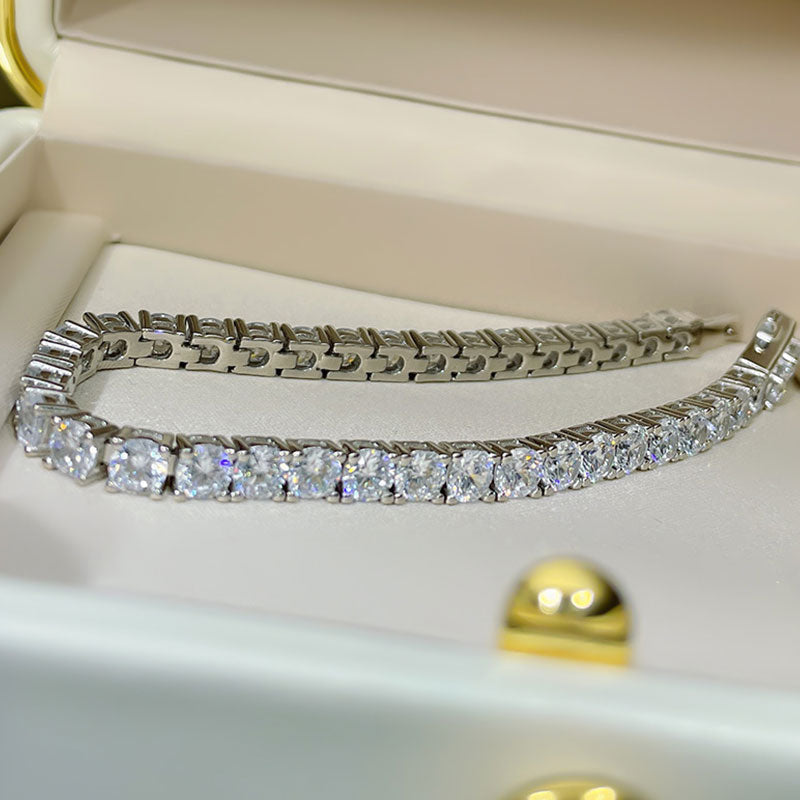 Exquisite Round Cut 925 Sterling Silver Tennis Bracelet Shineofdiamond