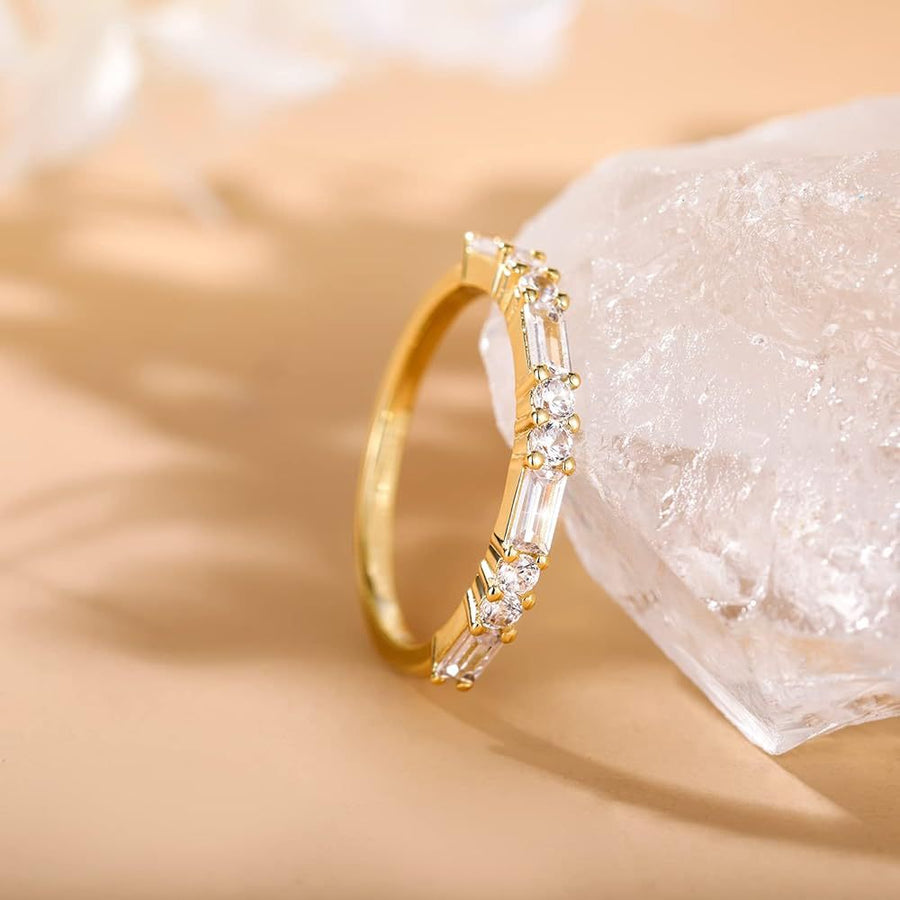 Unique Stackable Wedding Band in Sterling Silver Carly Jewelry