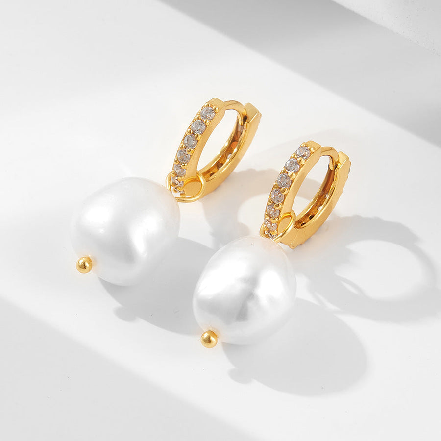 Irregular Baroque Natural Pearl Drop Earrings Carly Jewelry