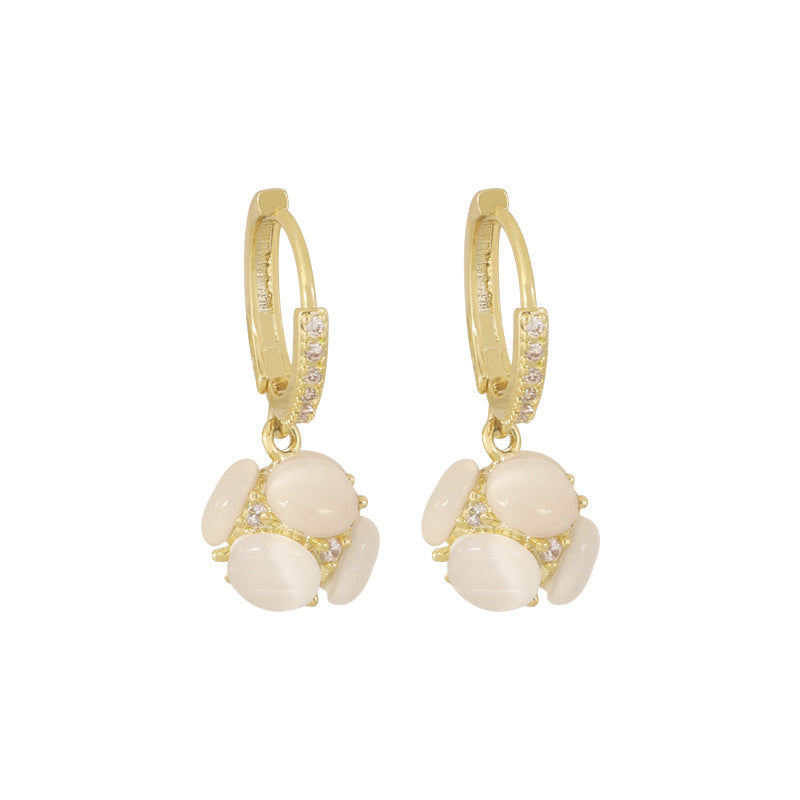 Luxury Opal Dangle Earrings In Golden Tone Dobrilajewelry