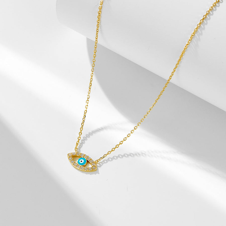 Evil Eye Design Sterling Silver Necklace Carly Jewelry
