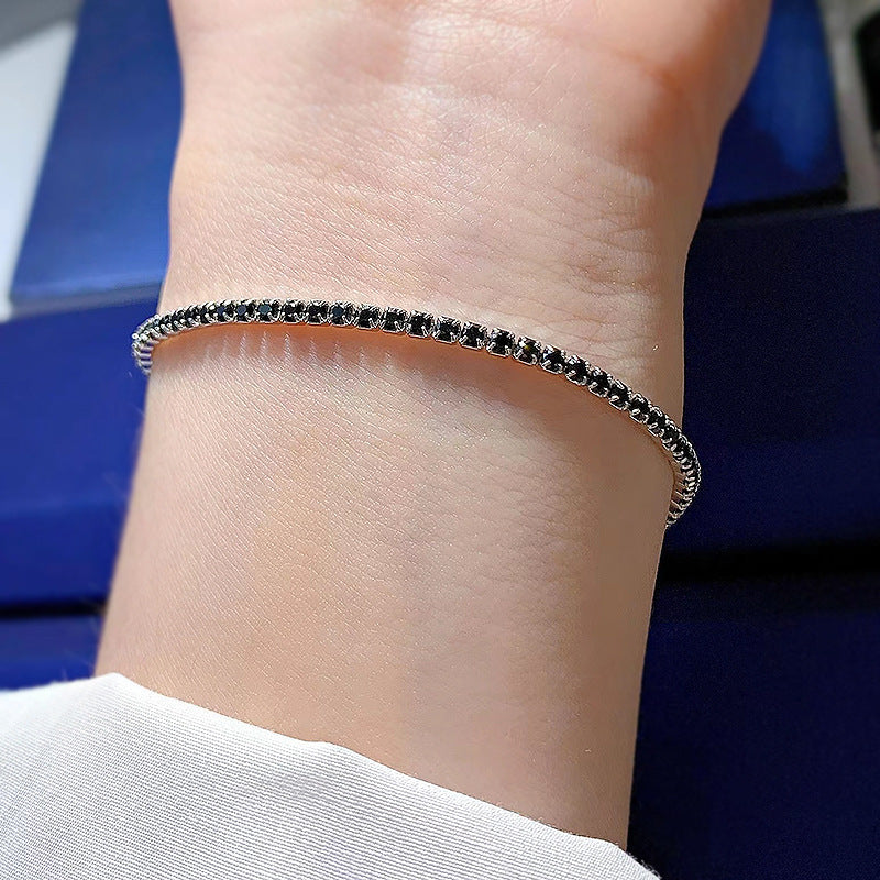 Women's Classic Multi-Color Tennis Bracelet in Sterling Silver Shineofdiamond