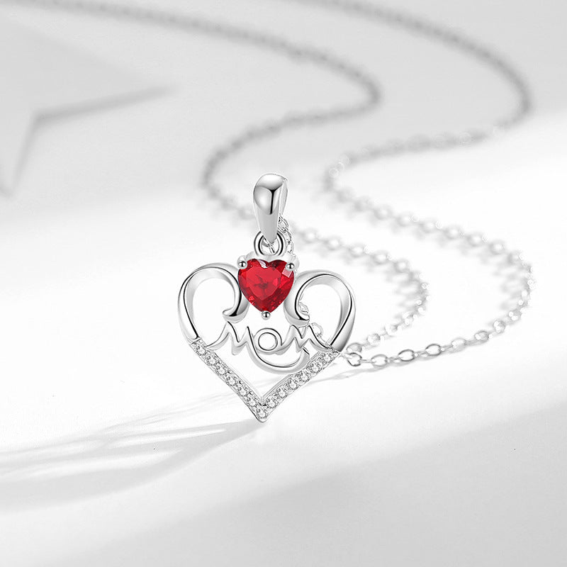 Special Gift Heart Pendant Necklace For Mom shine of diamond