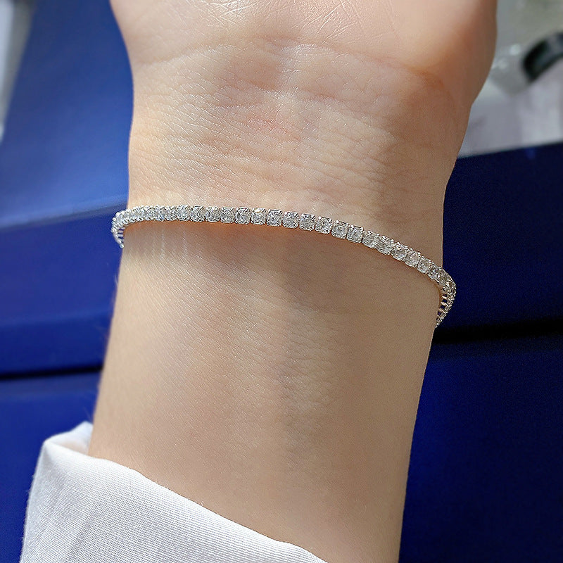Women's Classic Multi-Color Tennis Bracelet in Sterling Silver Shineofdiamond