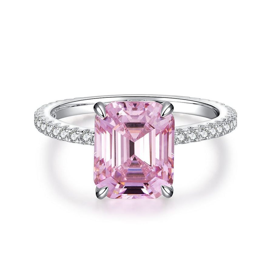 Pink Collection- Sterling Silver Engagement Ring Shine of Diamond