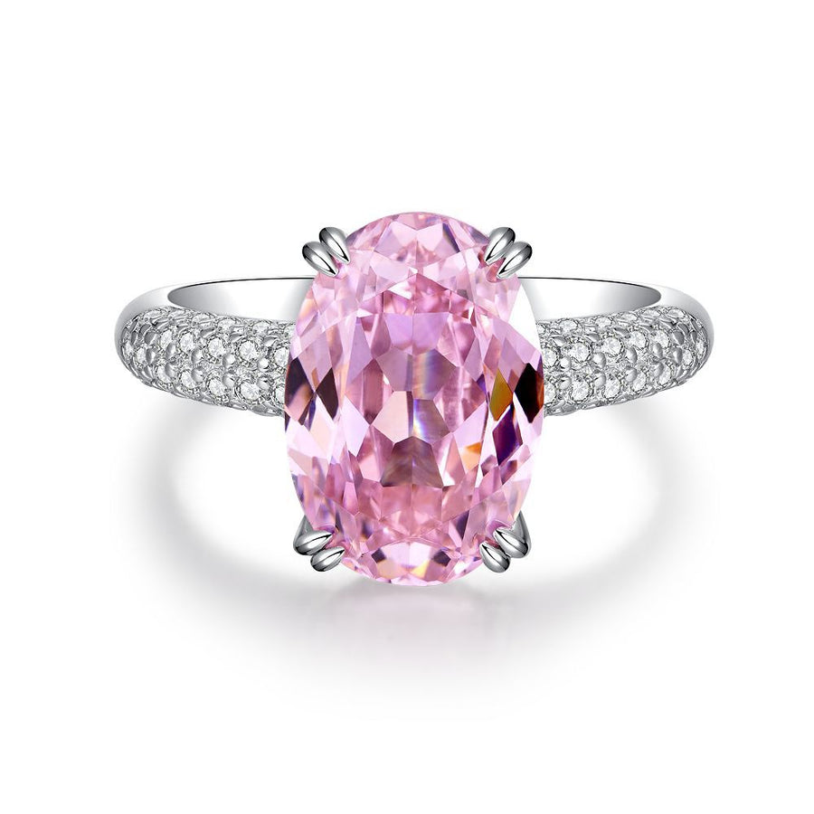 Pink Collection- Sterling Silver Engagement Ring Shine of Diamond