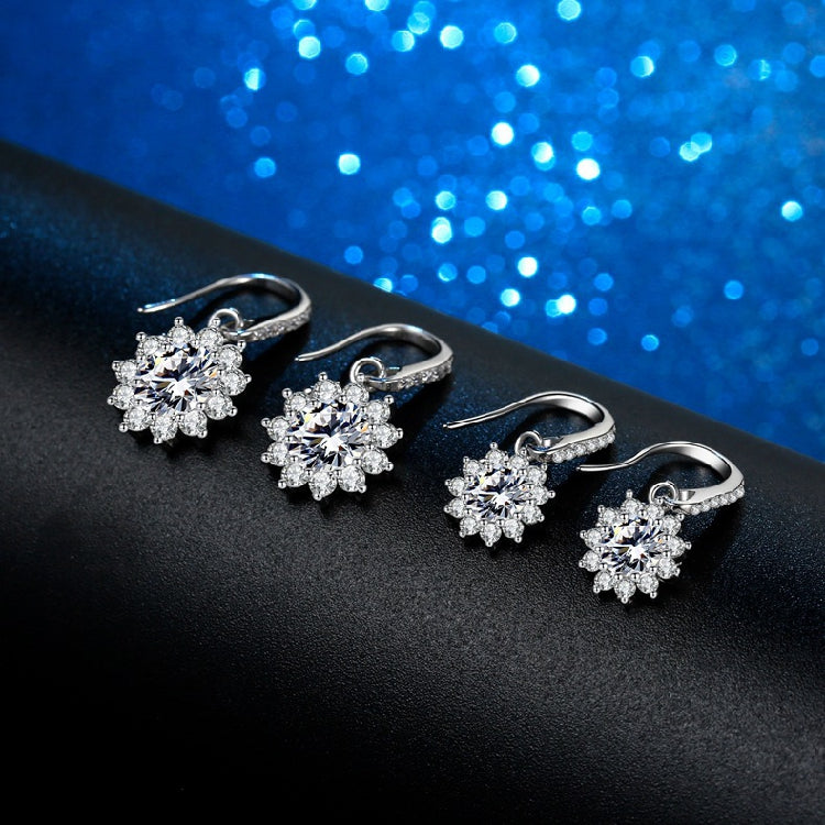 Moissanite Sterling Silver Earrings For Women shine of diamond