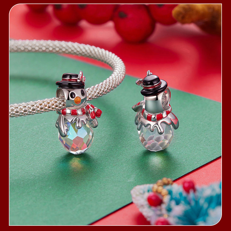 Christmas Themed 925 Sterling Silver Charms for Bracelets & Necklace Shine of Diamond
