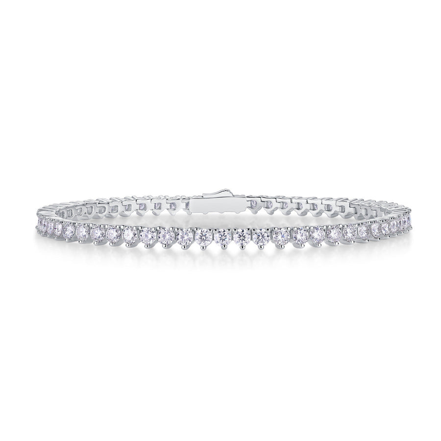 Unique Design Round Cut Moissanite Sterling Silver Tennis Bracelet shine of diamond