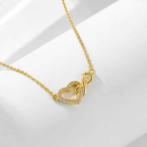 Heart and Infinity Design Silver Necklace Carly Jewelry