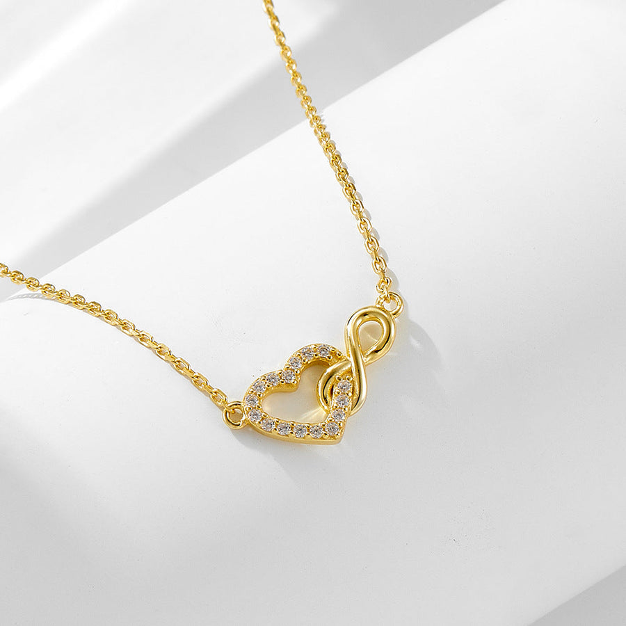 Heart and Infinity Design Silver Necklace Carly Jewelry