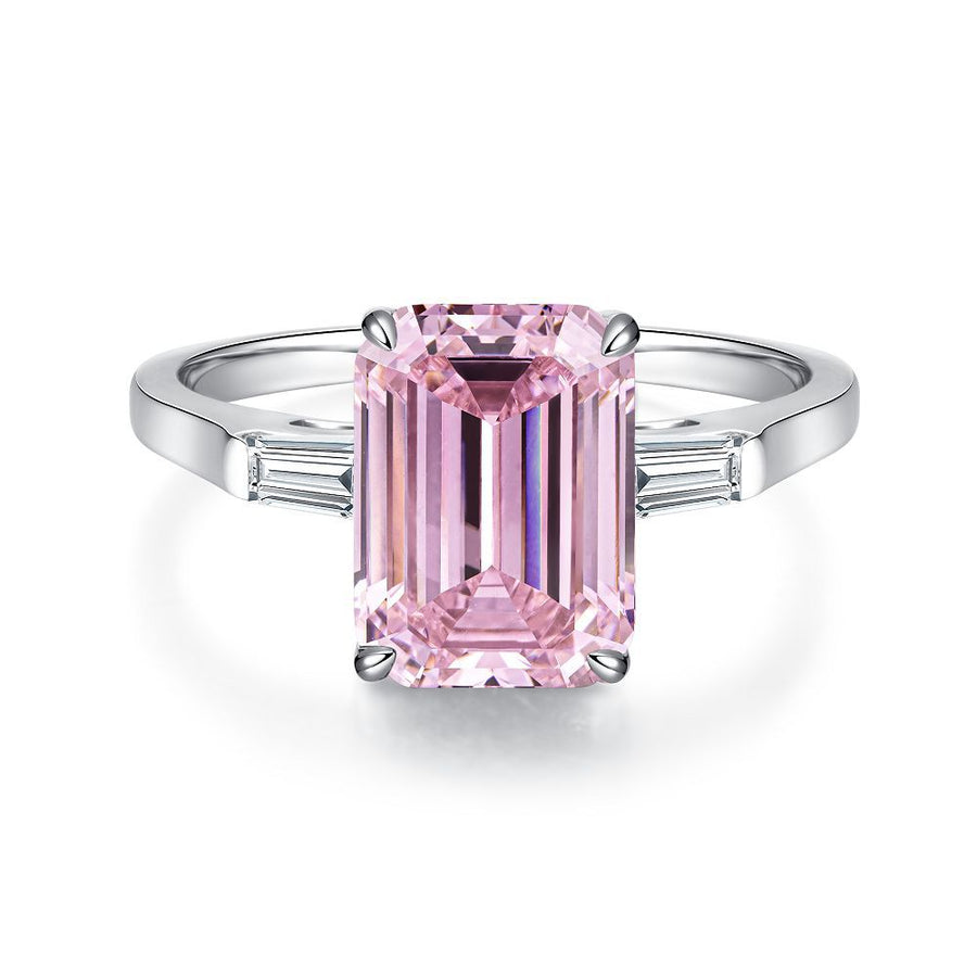 Pink Collection- Sterling Silver Engagement Ring Shine of Diamond