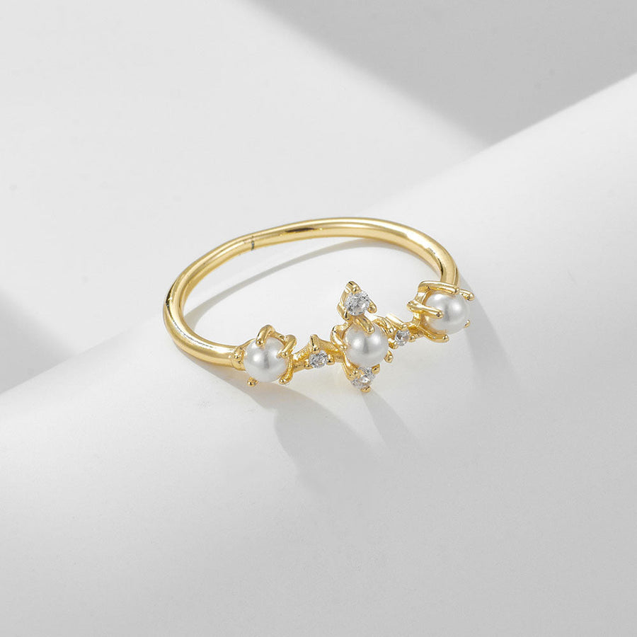 Crown Design Pearl Sterling Silver Ring Carly Jewelry