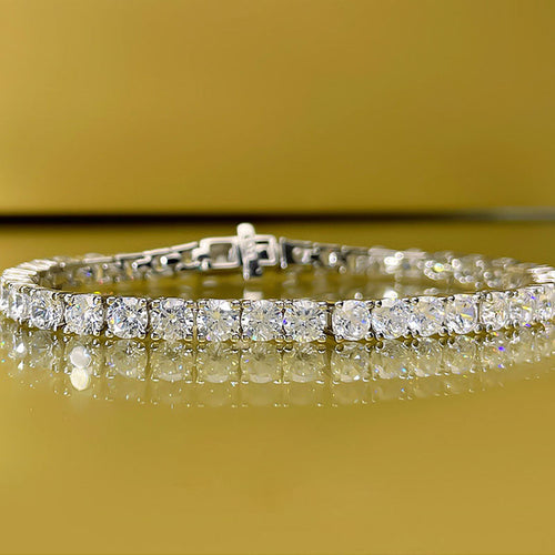 Exquisite Round Cut 925 Sterling Silver Tennis Bracelet Shineofdiamond