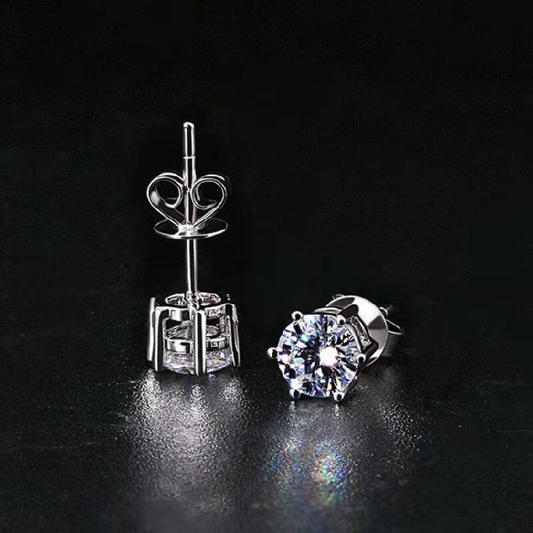 Moissanite Sterling Silver Earrings For Women shine of diamond