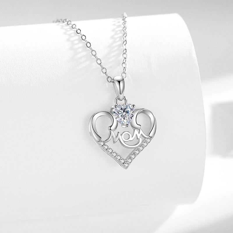 Special Gift Heart Pendant Necklace For Mom shine of diamond