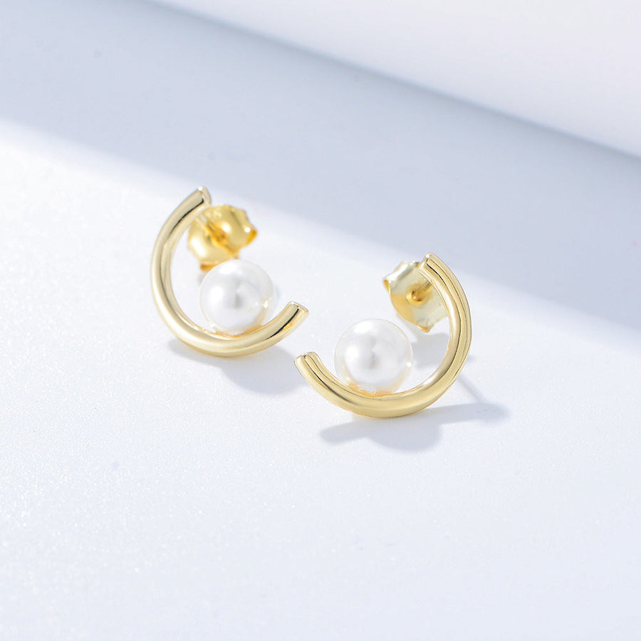 C Design Pearls Studding Earrings Carly Jewelry