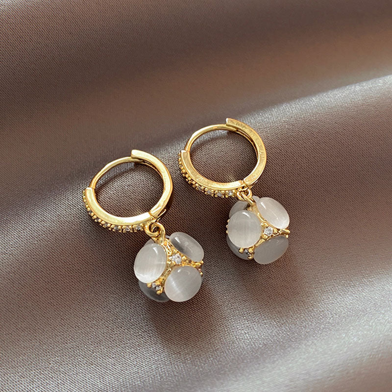 Luxury Opal Dangle Earrings In Golden Tone Dobrilajewelry