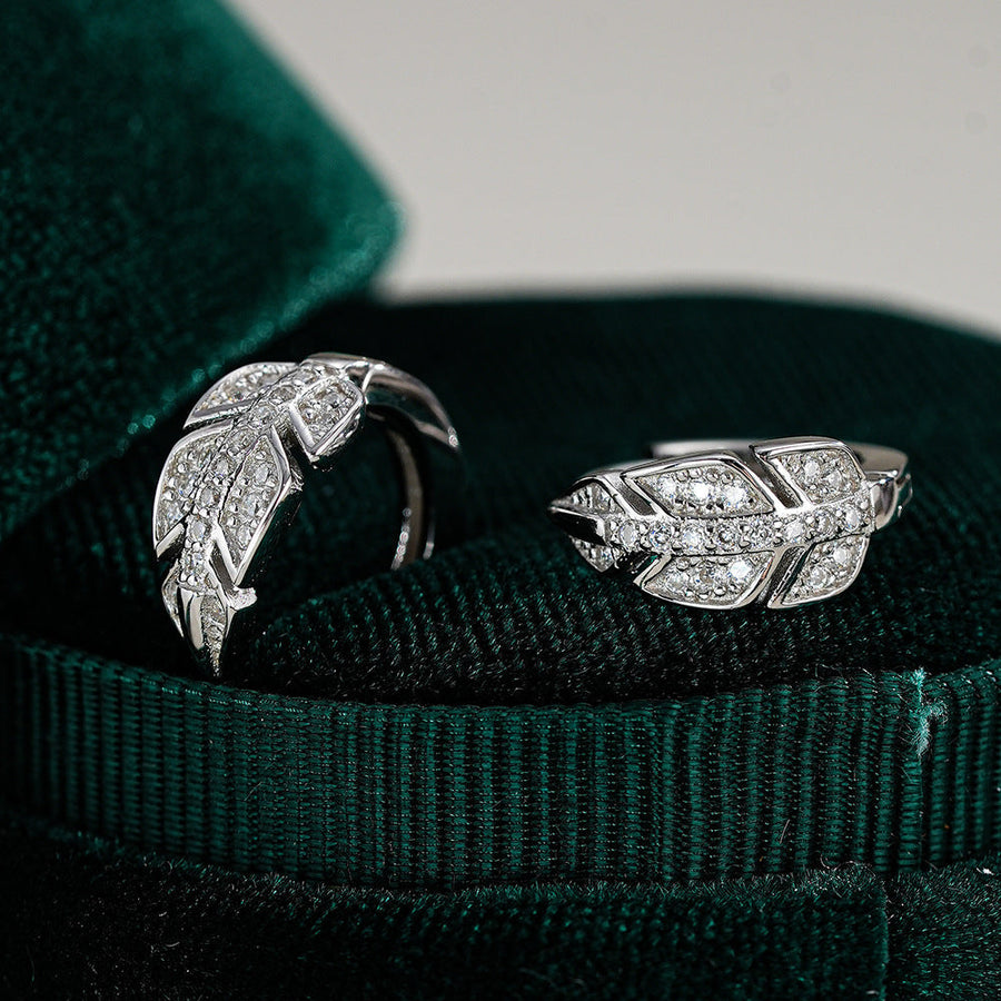 Leaf Design Moissanite Earrings in Sterling Silver Shine of Diamond