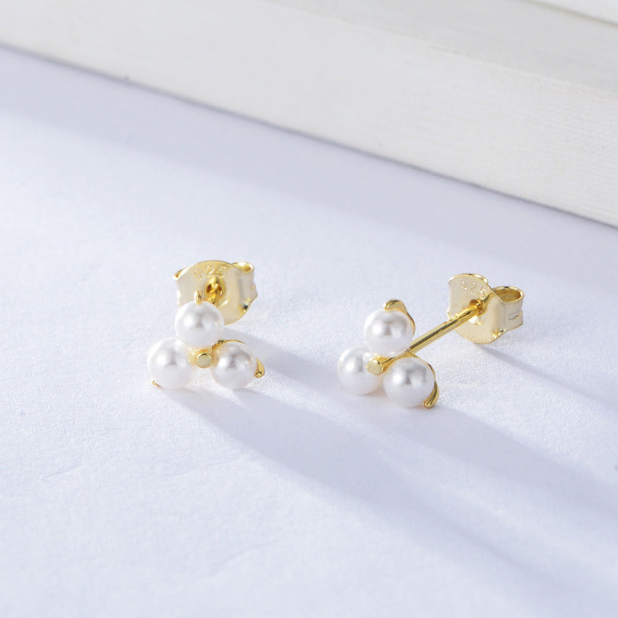 Unique Design Pearls Stud Earrings Carly Jewelry