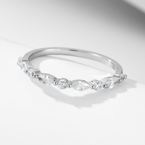 Half Eternity Wedding Band in sterling silver Shine of Diamond