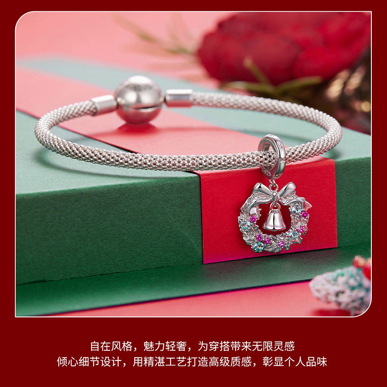 Christmas Themed 925 Sterling Silver Charms for Bracelets & Necklace Shine of Diamond