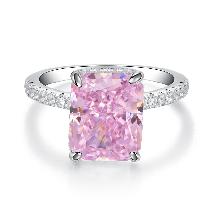 Pink Collection- Sterling Silver Engagement Ring Shine of Diamond