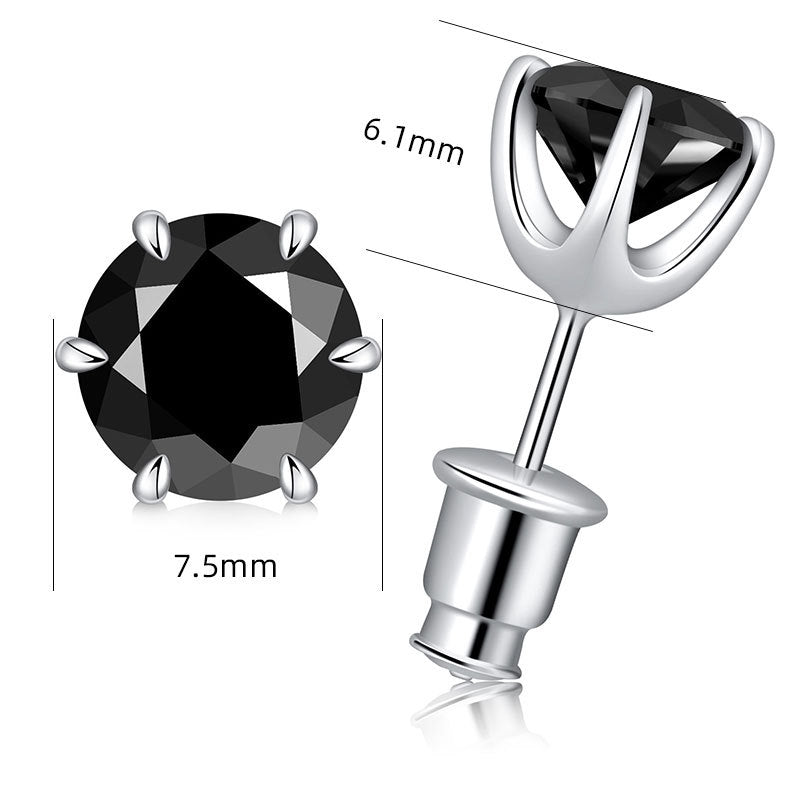Classic Black Moissanite Stud Earrings Carly Jewelry
